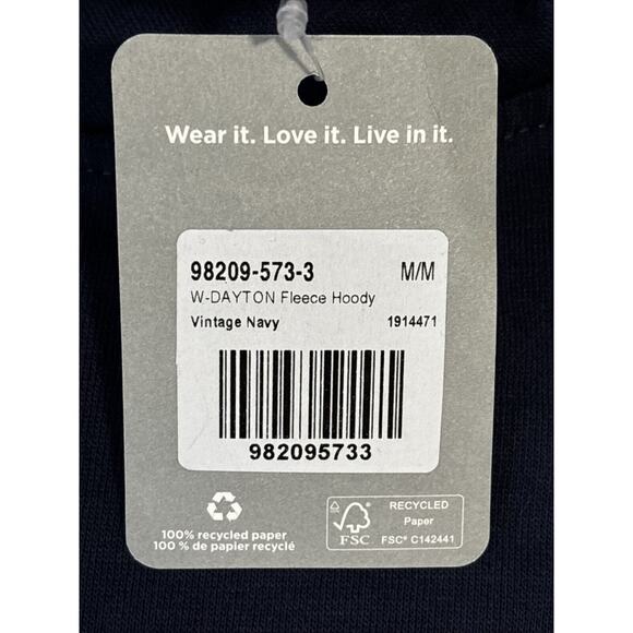 Trimark Sz M Edward Jones Fleece Pullover Hoodie Kangaroo Pocket Thumb Hole Blue - Picture 3 of 14